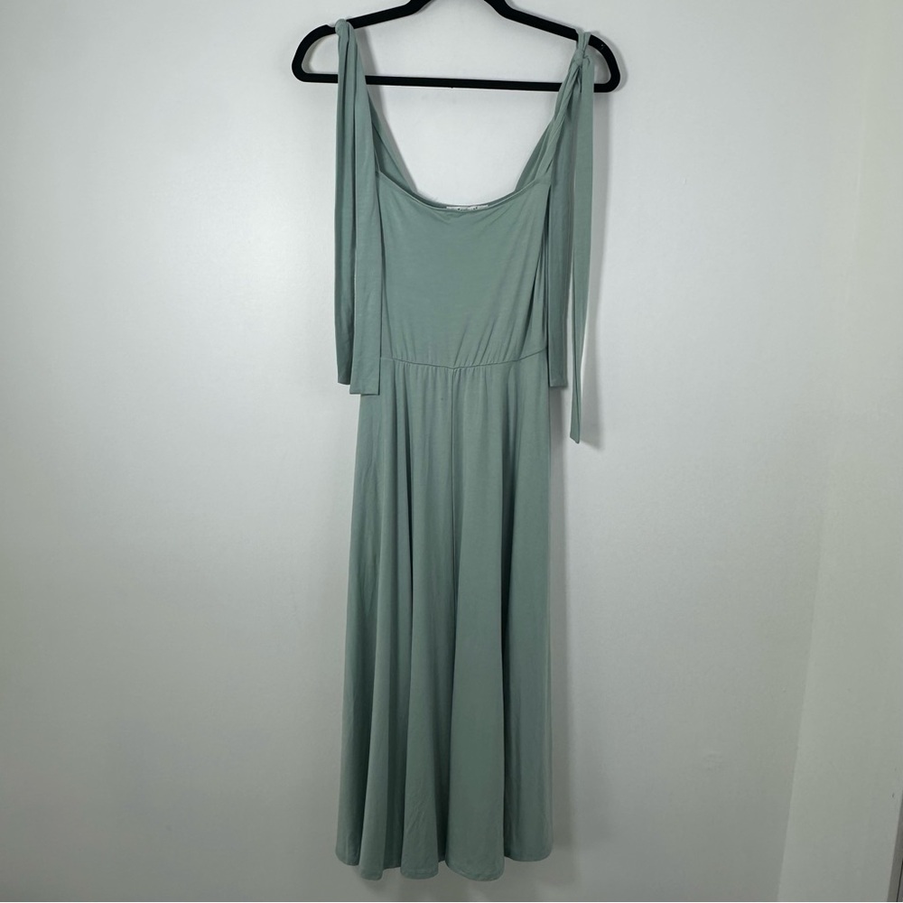 Reformation Tie Shoulder Seafoam Green Midi Dress Wedding Coastal Size S